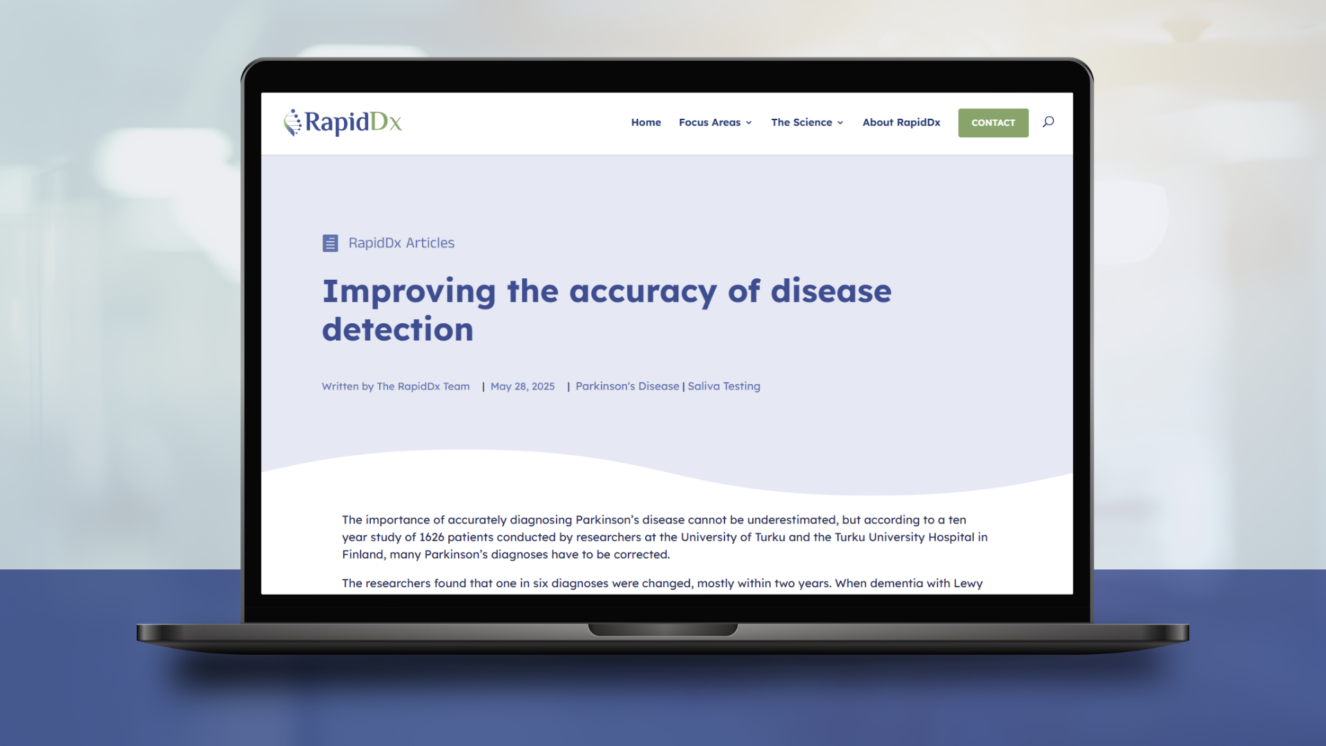 Improving the accuracy of disease detection - RapidDx