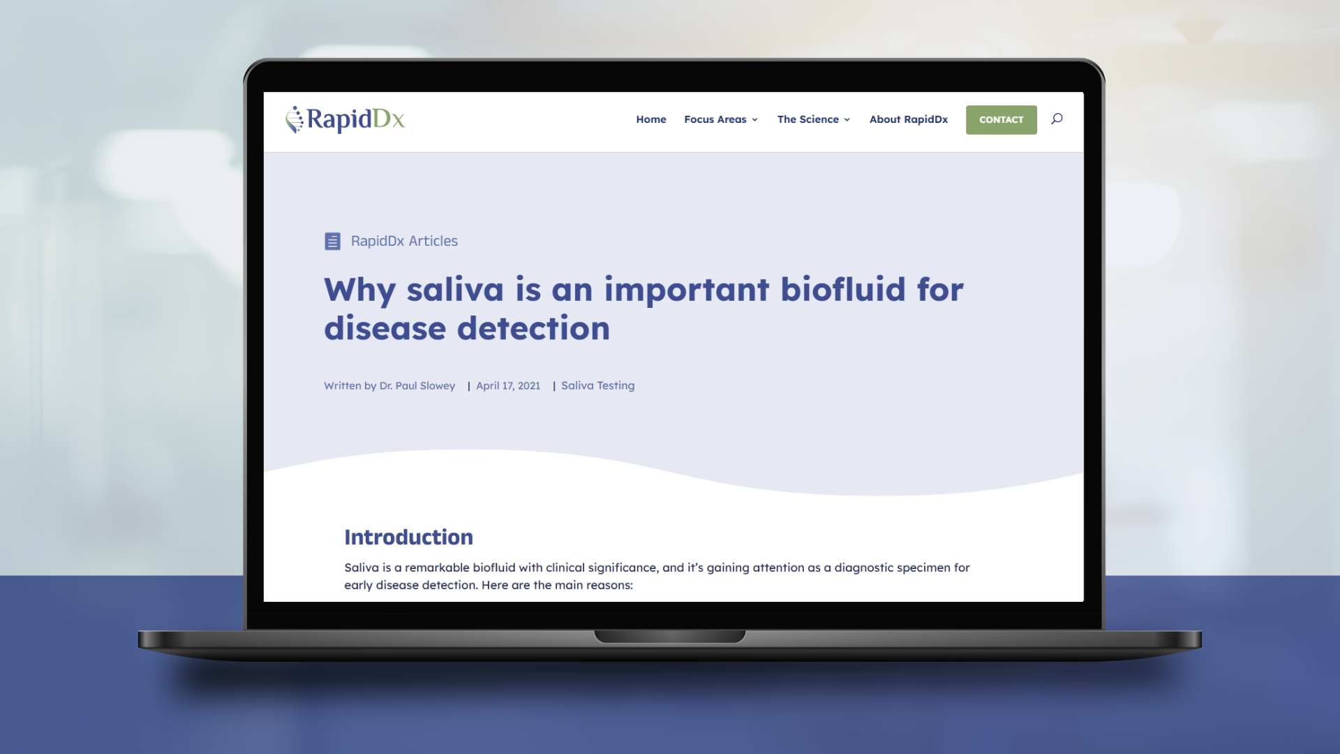 Why saliva is an important biofluid for disease detection