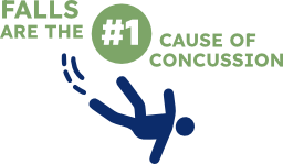 Falls are the leading cause of concussion